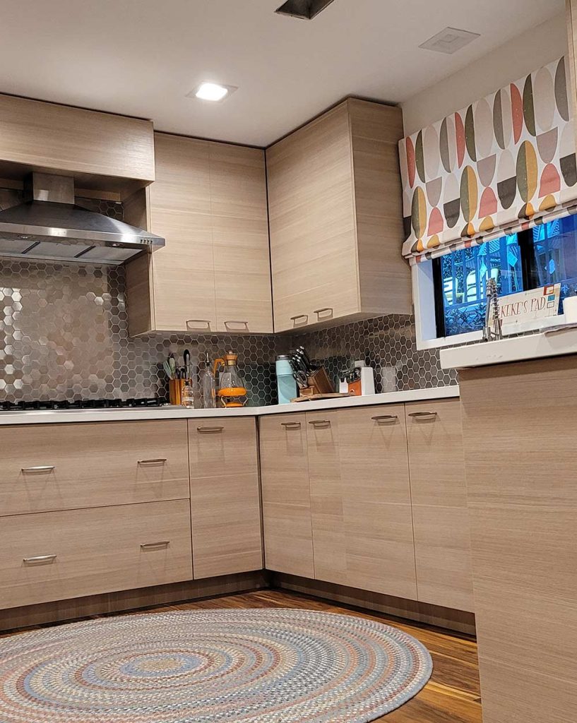 Rift white oak kitchen cabinets